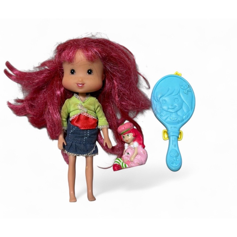 Vintage 2007 Strawberry Shortcake Doll Red Hair Mirror Figure Lot Hasbro Y2K